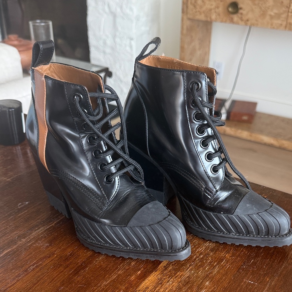 Chloe Black and Brown Ankle Boots